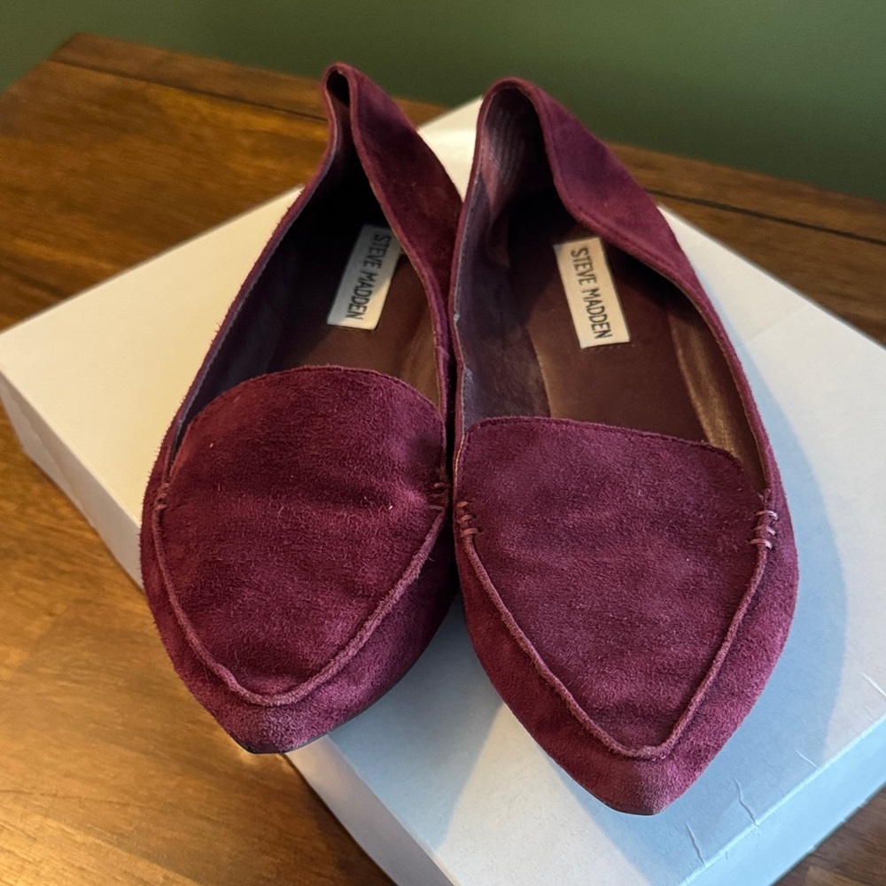 Steve Madden Women's Deep Burgundy Suede Loafers